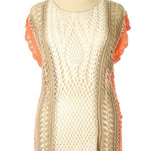 Chico’s Cream/Multi Color Crochet Top